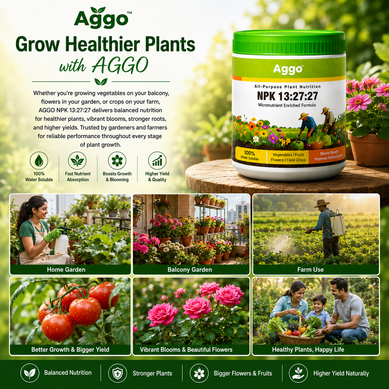 7 Aggo Plant Food NPK 13:27:27 Water Soluble Fertilizer | 500g - Image 8