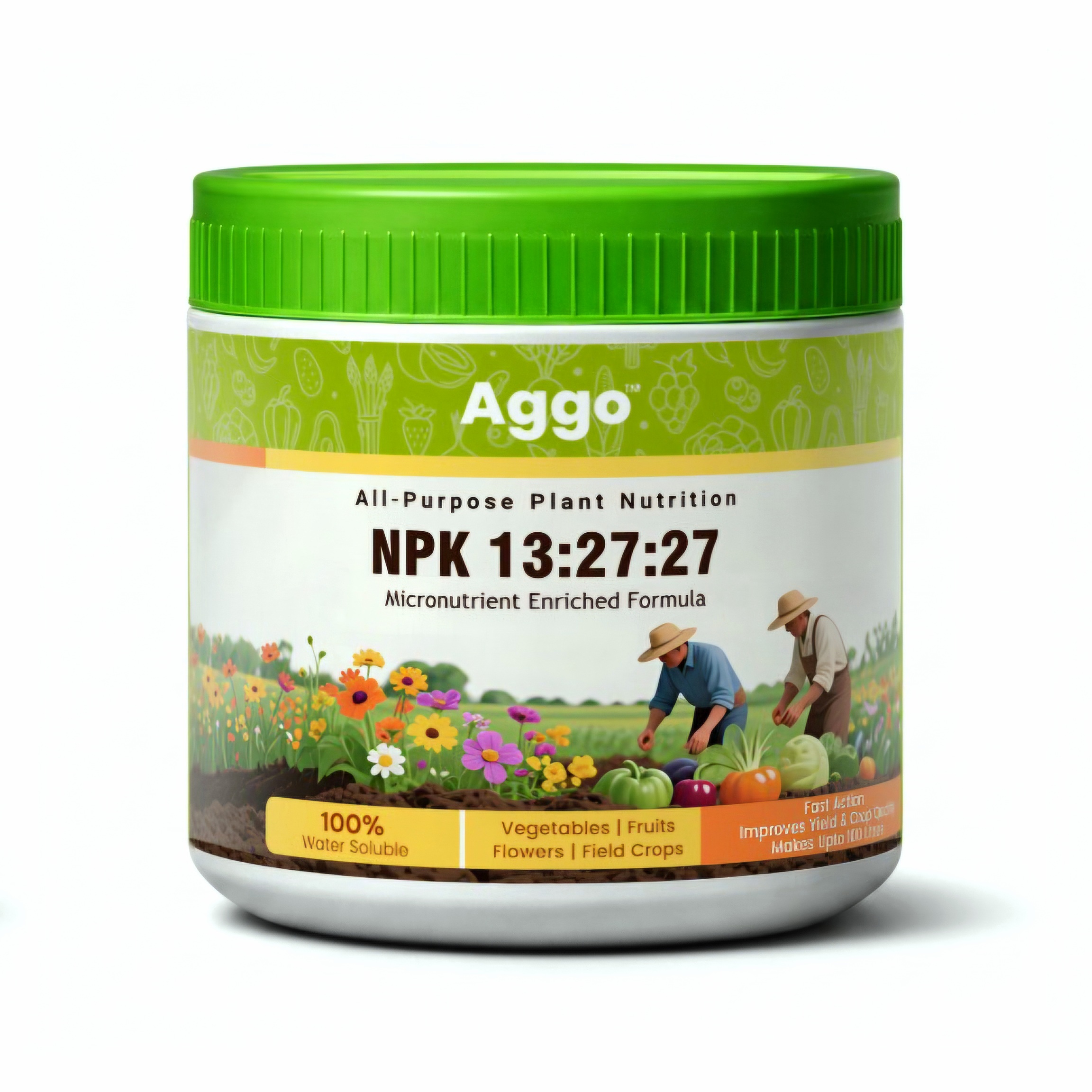 Aggo Mockup Front Aggo Plant Food NPK 13:27:27 Water Soluble Fertilizer | 500g